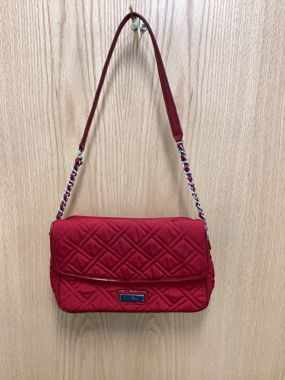 Red Quilted Shoulder Bag - Women's Handbag